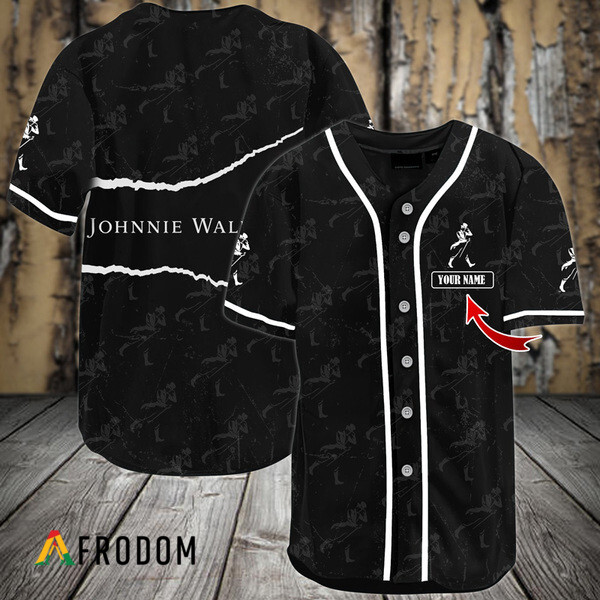 Custom Black Johnnie Walker Seamless Baseball Jersey HU