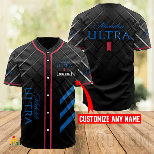 Custom Black Michelob Ultra Baseball Jersey HU