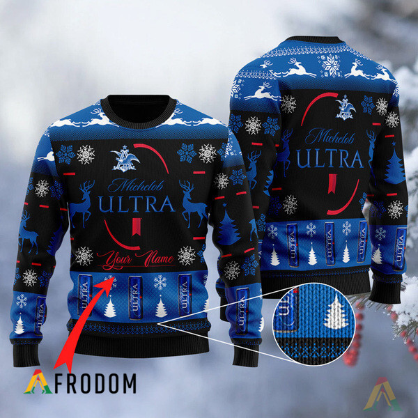 Custom Black Michelob Ultra Ugly Sweater HU