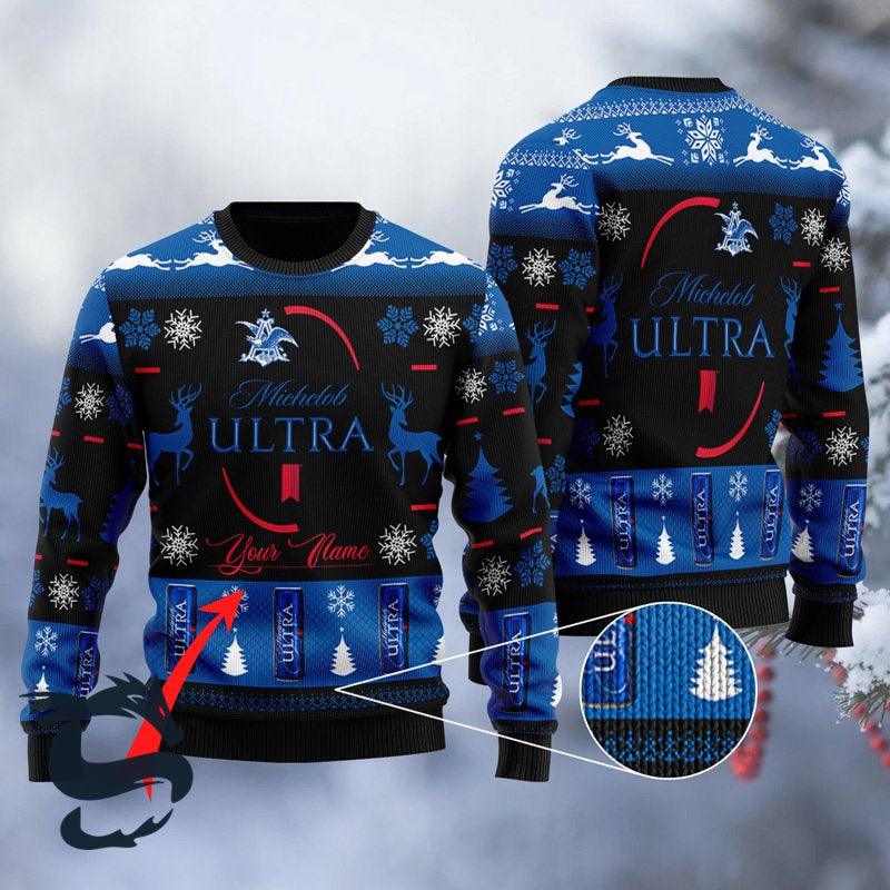Custom Black Michelob Ultra Ugly Sweater HU