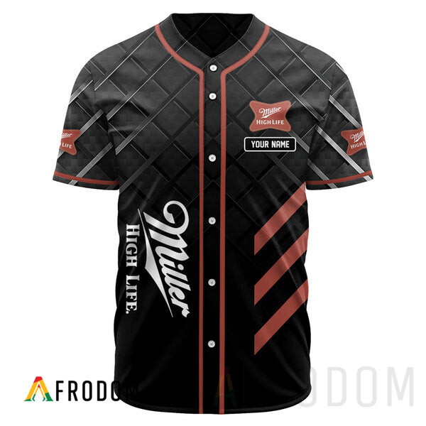 Custom Black Miller High Life Baseball Jersey HU