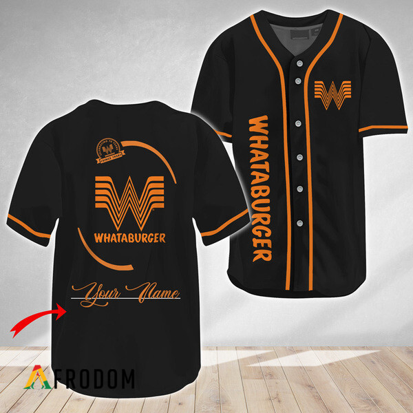 Custom Black Whataburger Baseball Jersey HU