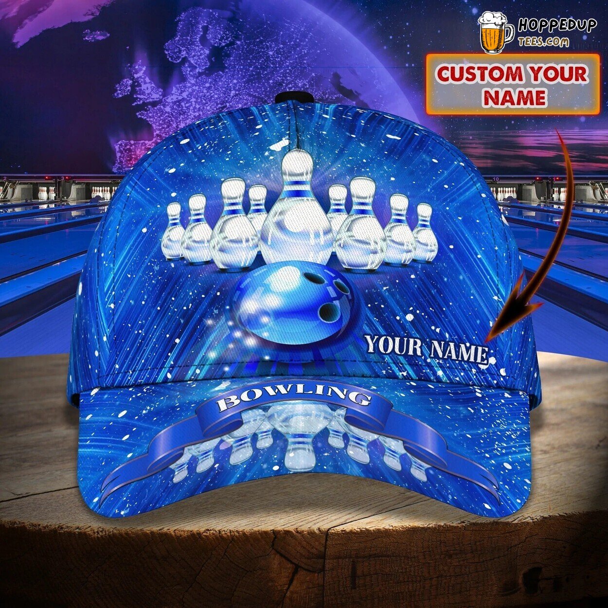 Custom Blue Bowling Cap Men Women Team Design Ideal Bowler Appreciation Hat Custom Blue Bowling Cap Men Women Team Design Ideal Bowler Appreciation Hat