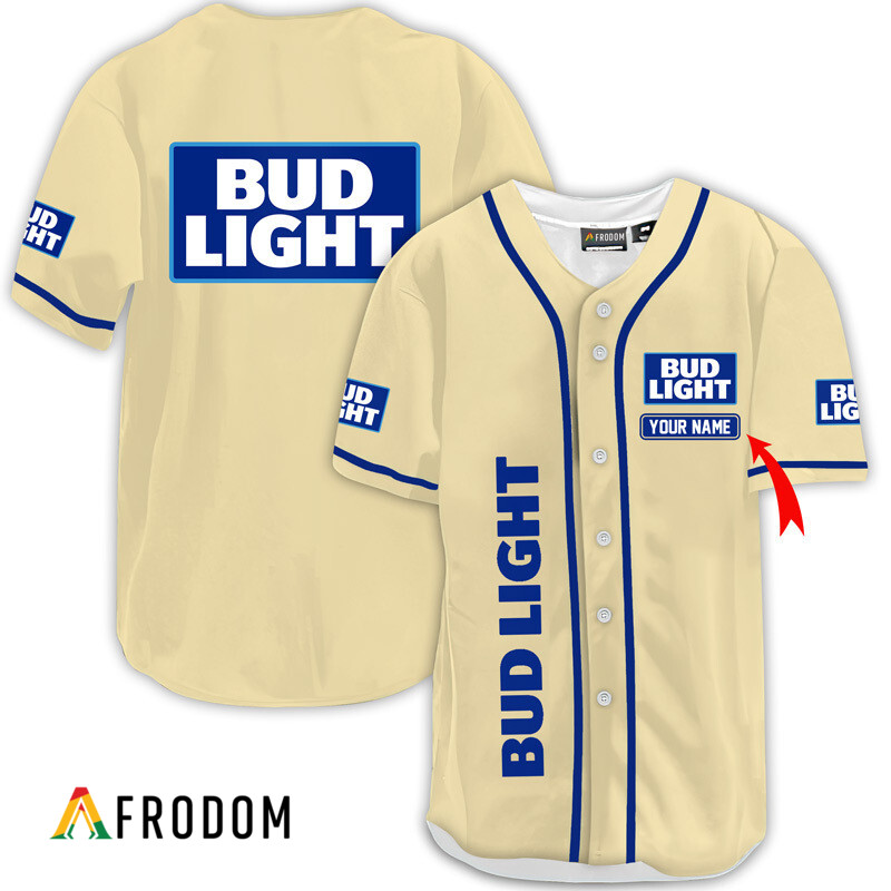 Custom Bud Light Beige Basic Baseball Jersey HU