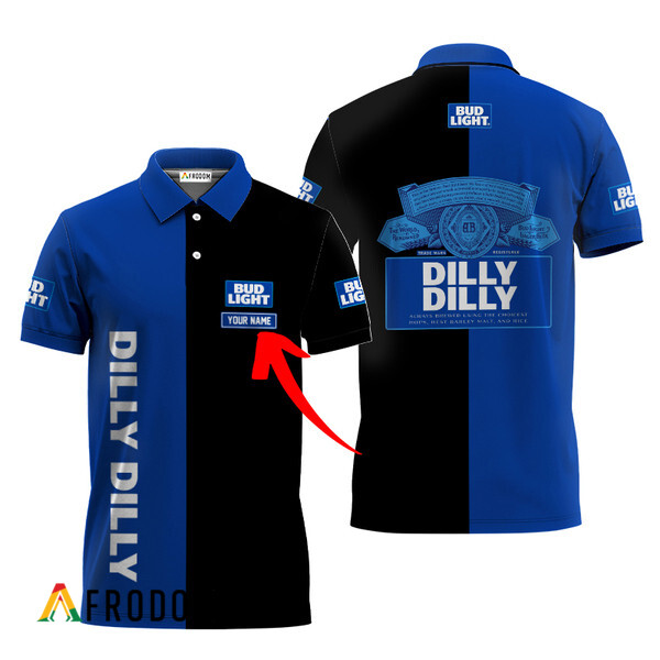 Custom Bud Light Black Blue Dilly Dilly Polo Shirt HU