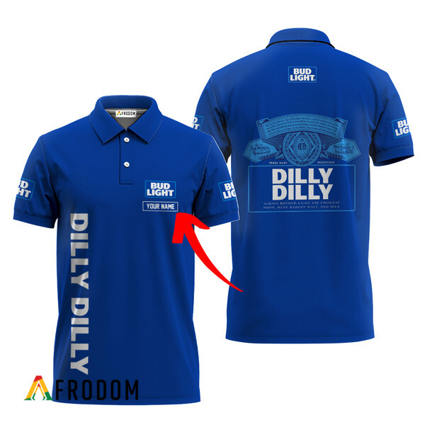 Custom Bud Light Blue Dilly Dilly Polo Shirt HU