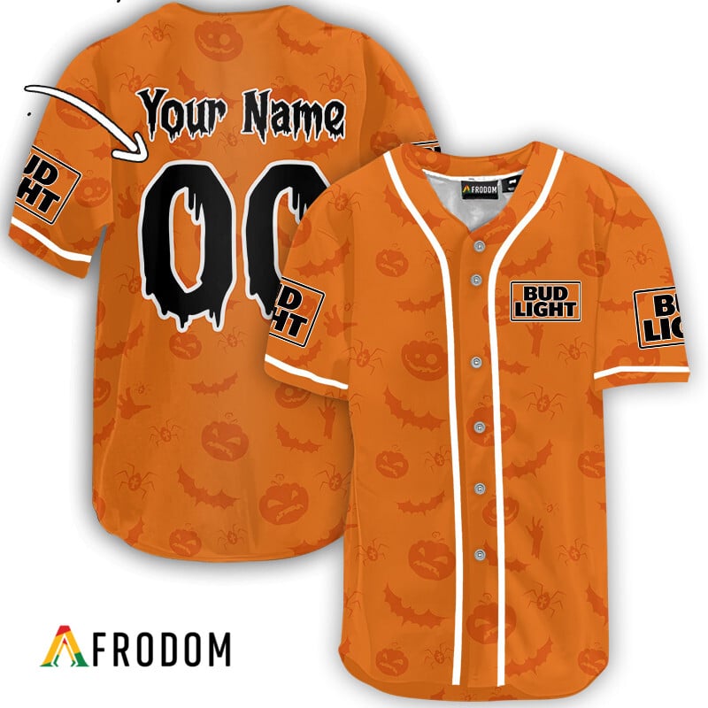 Custom Bud Light Halloween Patterns Baseball Jersey HU