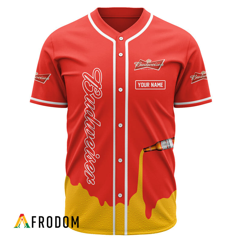 Custom Budweiser Baseball Jersey Shirt HU