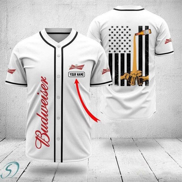 Custom Budweiser Beer Name Baseball Jersey Shirt HU