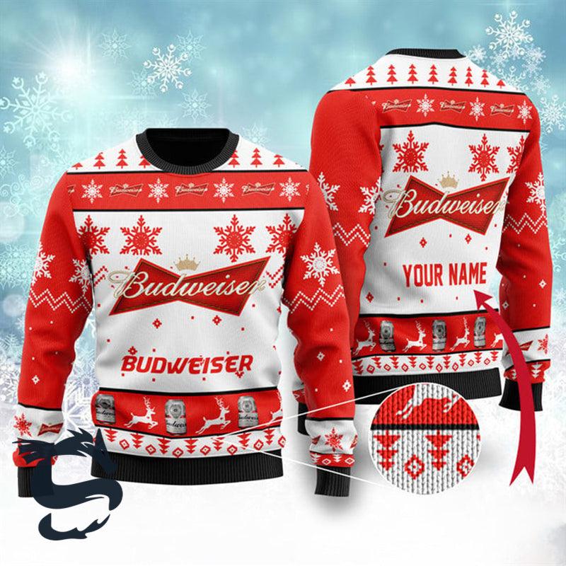Custom Budweiser Beer Ugly Sweater HU