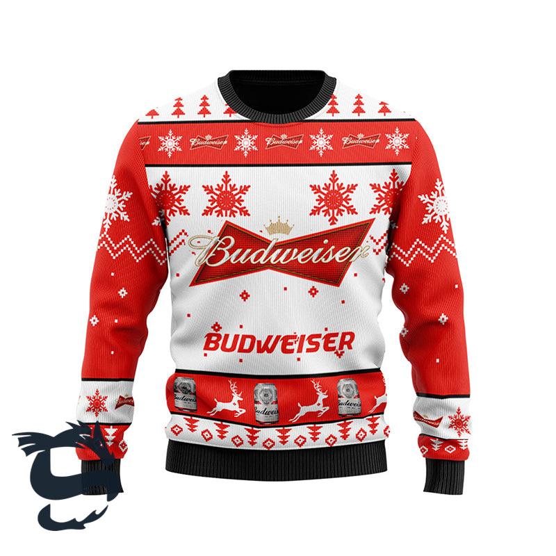 Custom Budweiser Beer Ugly Sweater HU