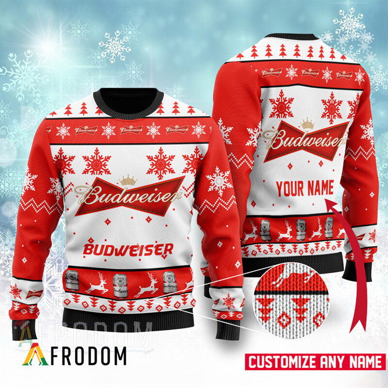 Custom Budweiser Beer Ugly Sweater HU