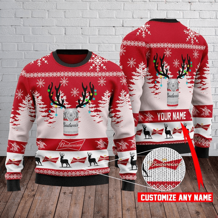 Custom Budweiser Christmas Sweater HU