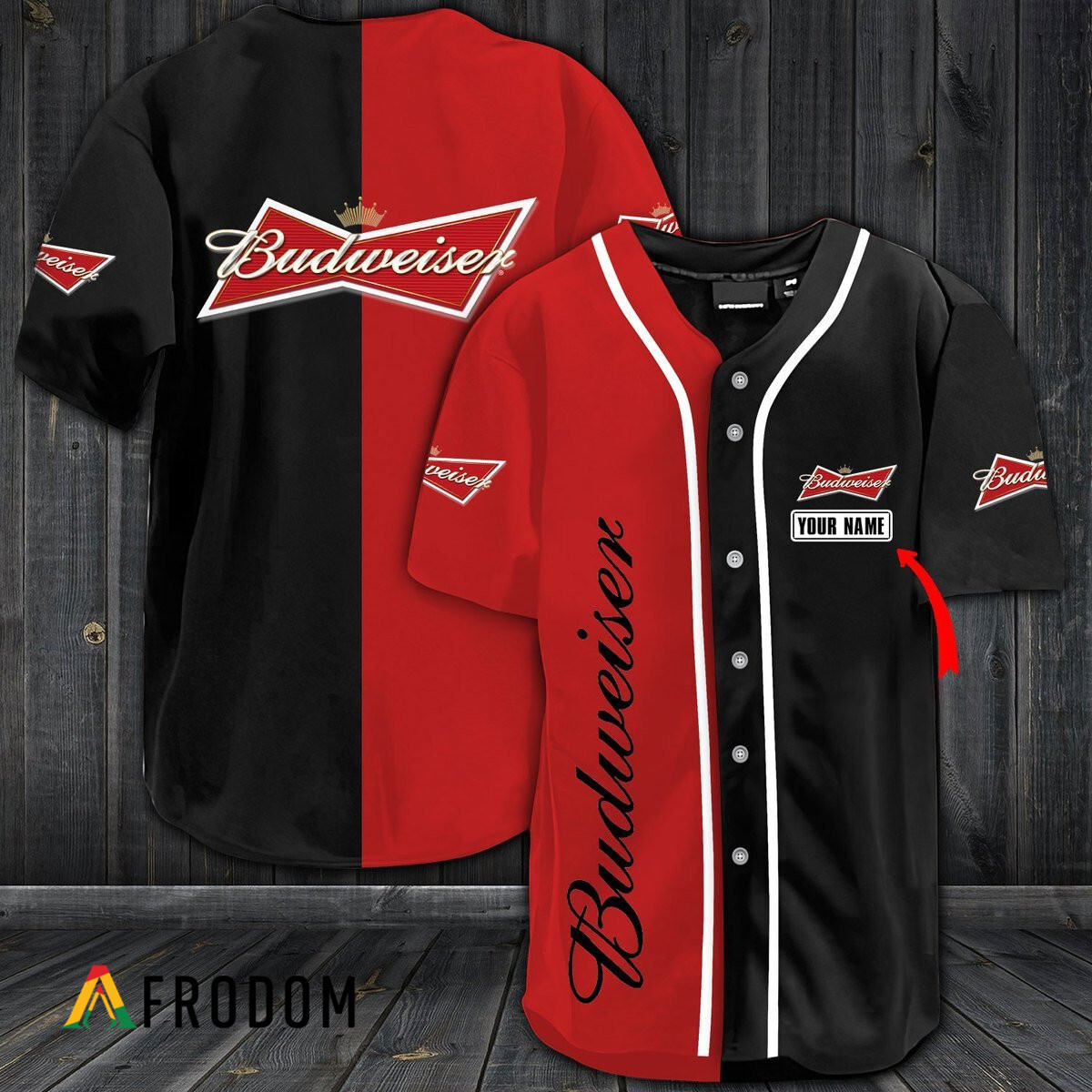Custom Budweiser King Of Beer Baseball Jersey Shirt HU