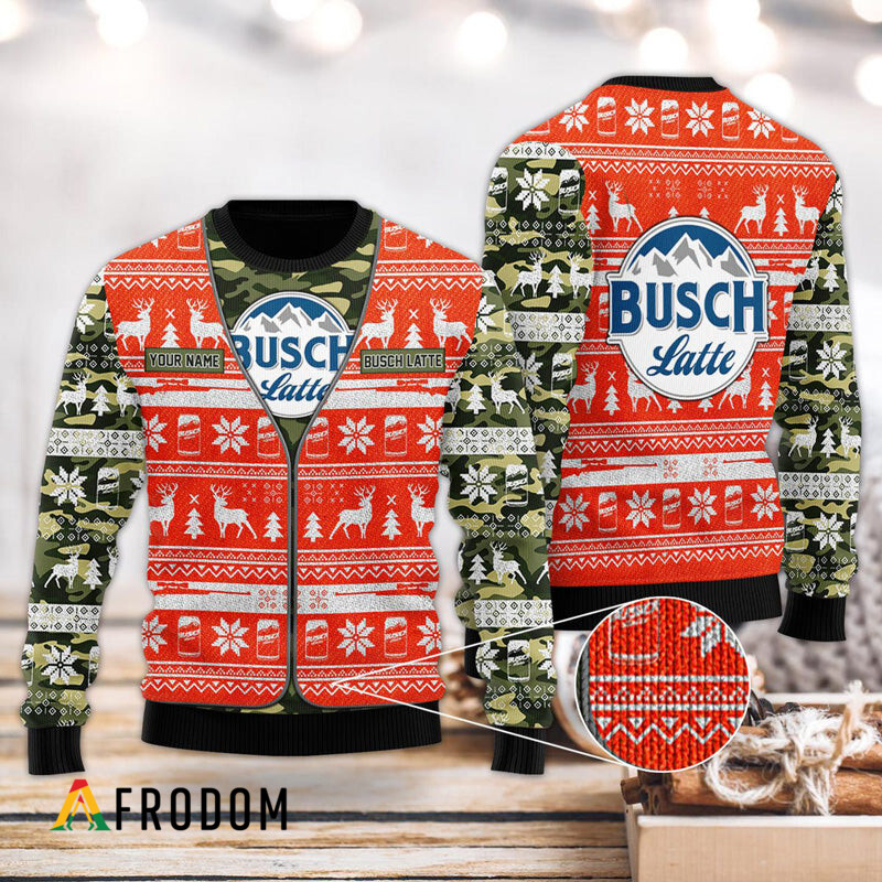 Custom Busch Latte Camo Xmas Sweater HU