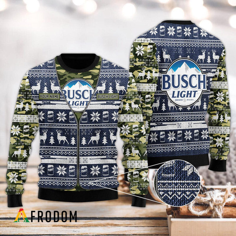 Custom Busch Latte Camo Xmas Sweater HU