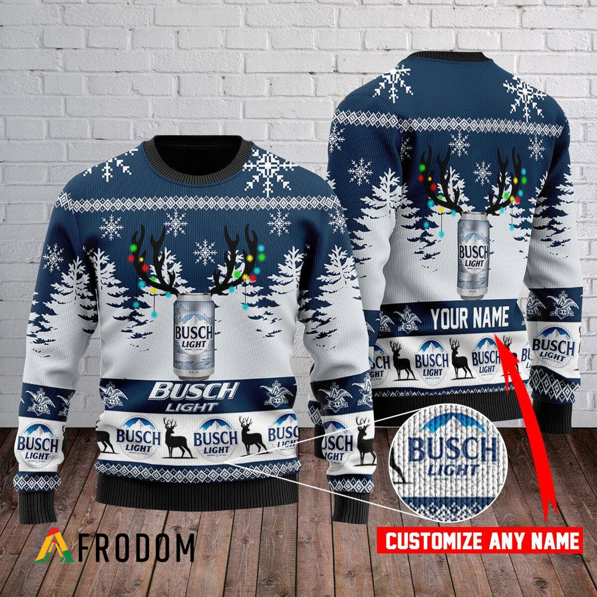 Custom Busch Light Ugly Christmas Sweater HU