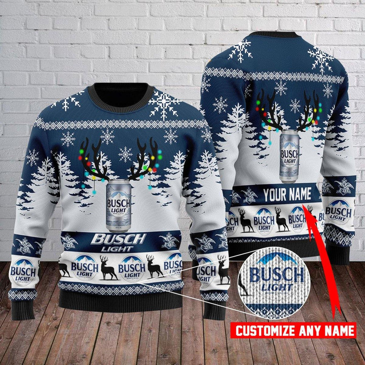 Custom Busch Light Ugly Christmas Sweater HU