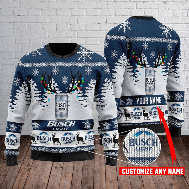 Custom Busch Light Ugly Christmas Sweater HU