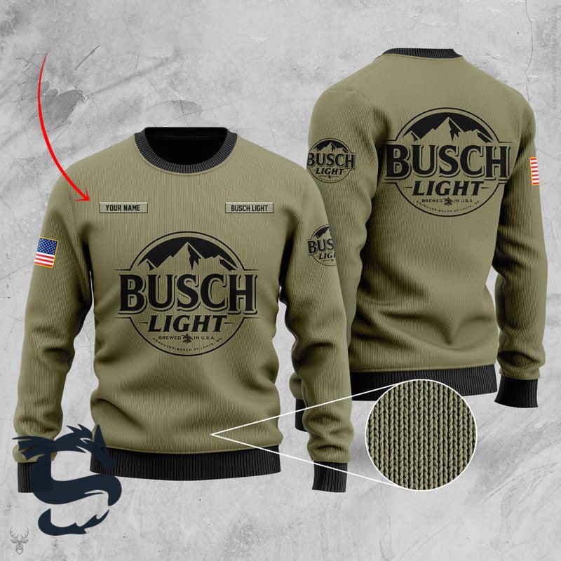 Custom Camo Busch Light Christmas Ugly Sweater HU