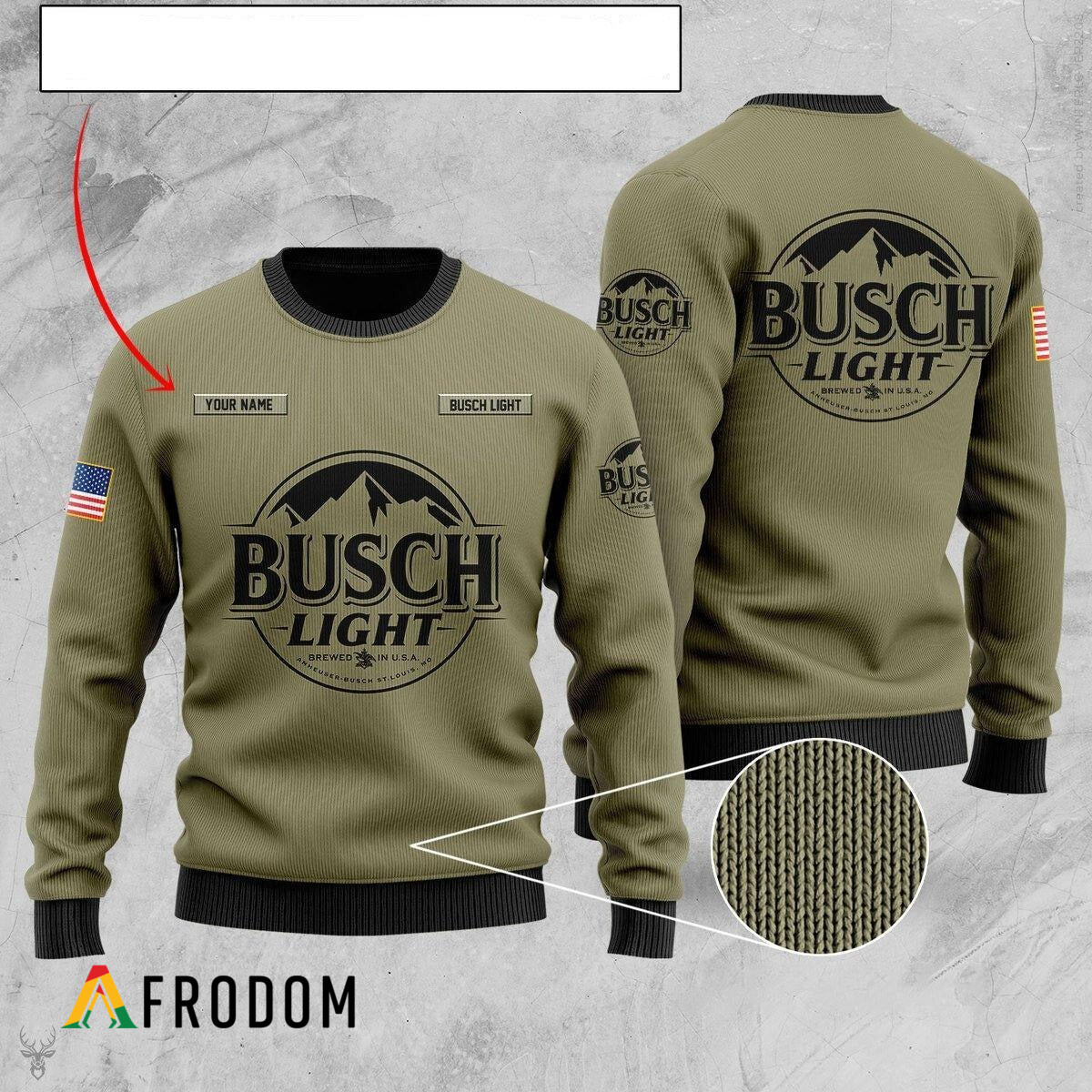Custom Camo Busch Light Christmas Ugly Sweater HU