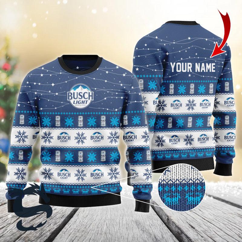 Custom Christmas Twinkle Lights Busch Light Christmas Sweater HU