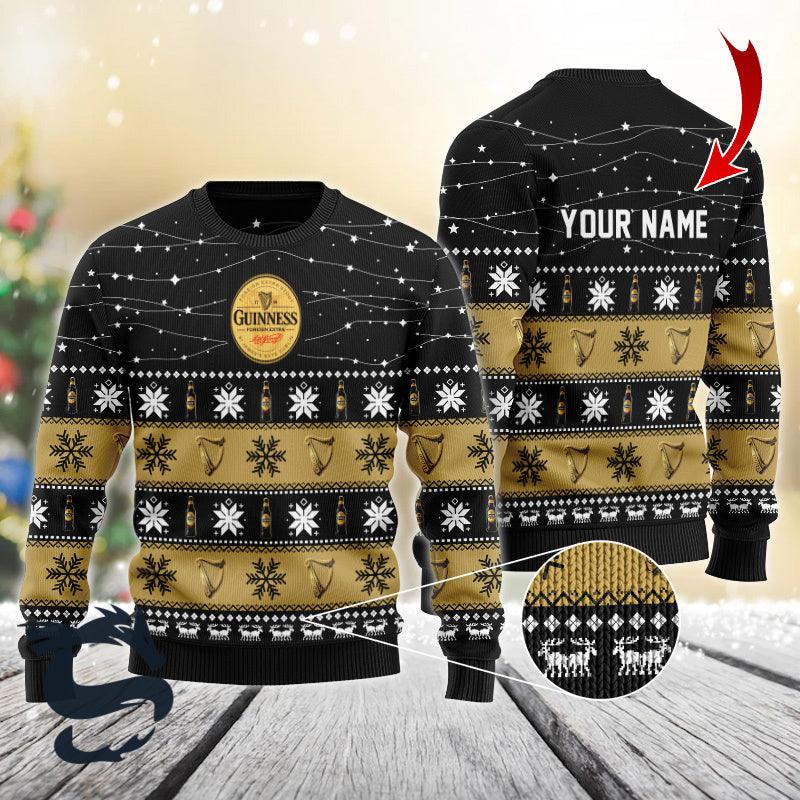 Custom Christmas Twinkle Lights Guinness Christmas Sweater HU