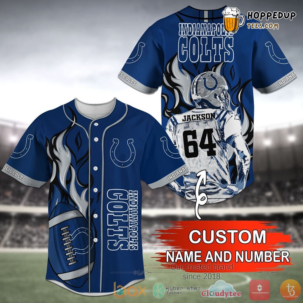 Custom Colts Blue Baseball Jersey Unisex Name Number Indianapolis NFL