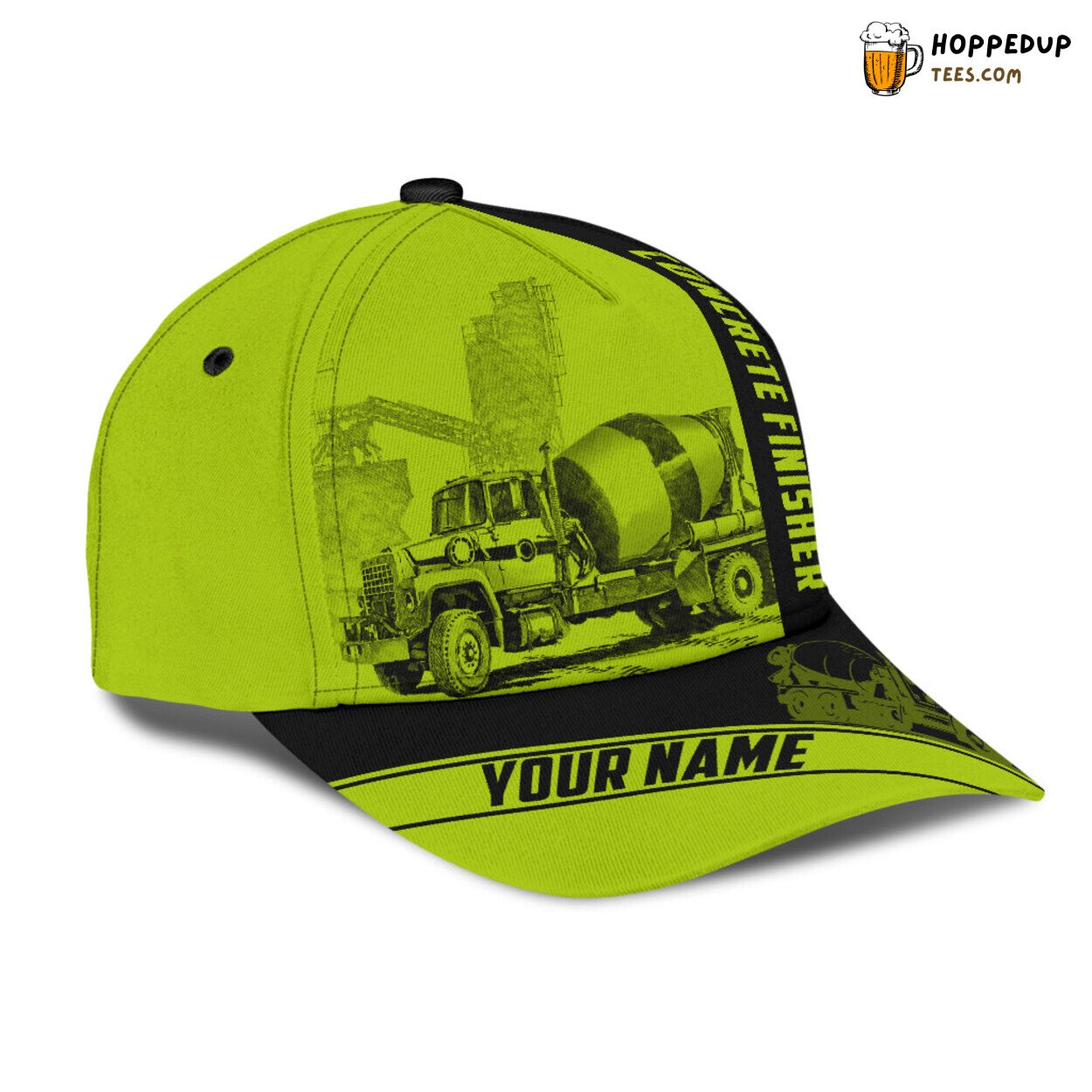 Custom Concrete Finisher Green Safety 3D Cap Men Women Concreter Gift