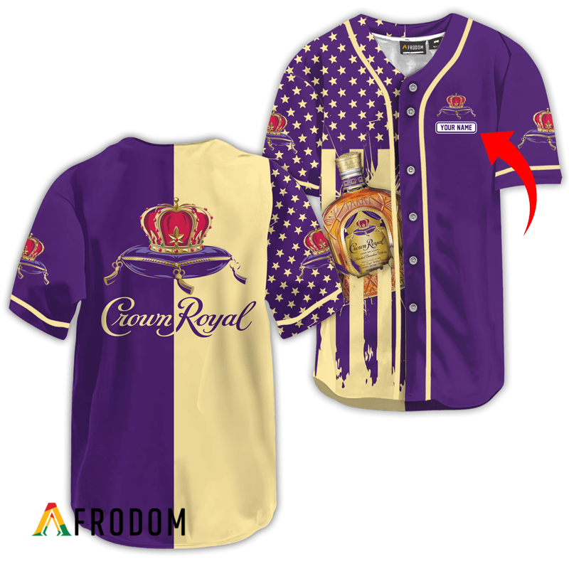 Custom Crown Royal American Flag Baseball Jersey HU