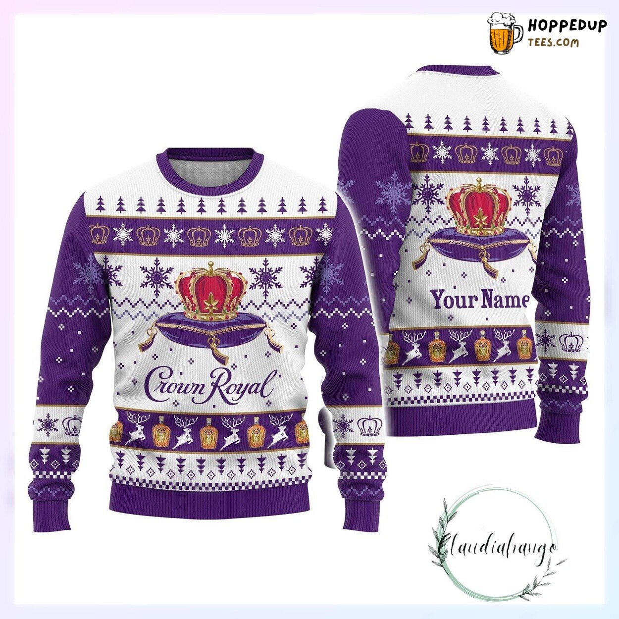 Custom Crown Royal Christmas Sweater Unique Whiskey Women Men Gift