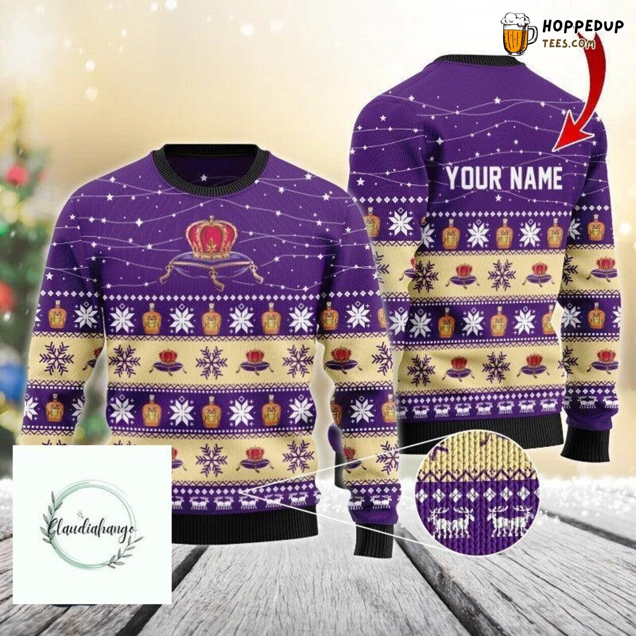 Custom Crown Royal Christmas Sweater Unisex Design Festive Wear