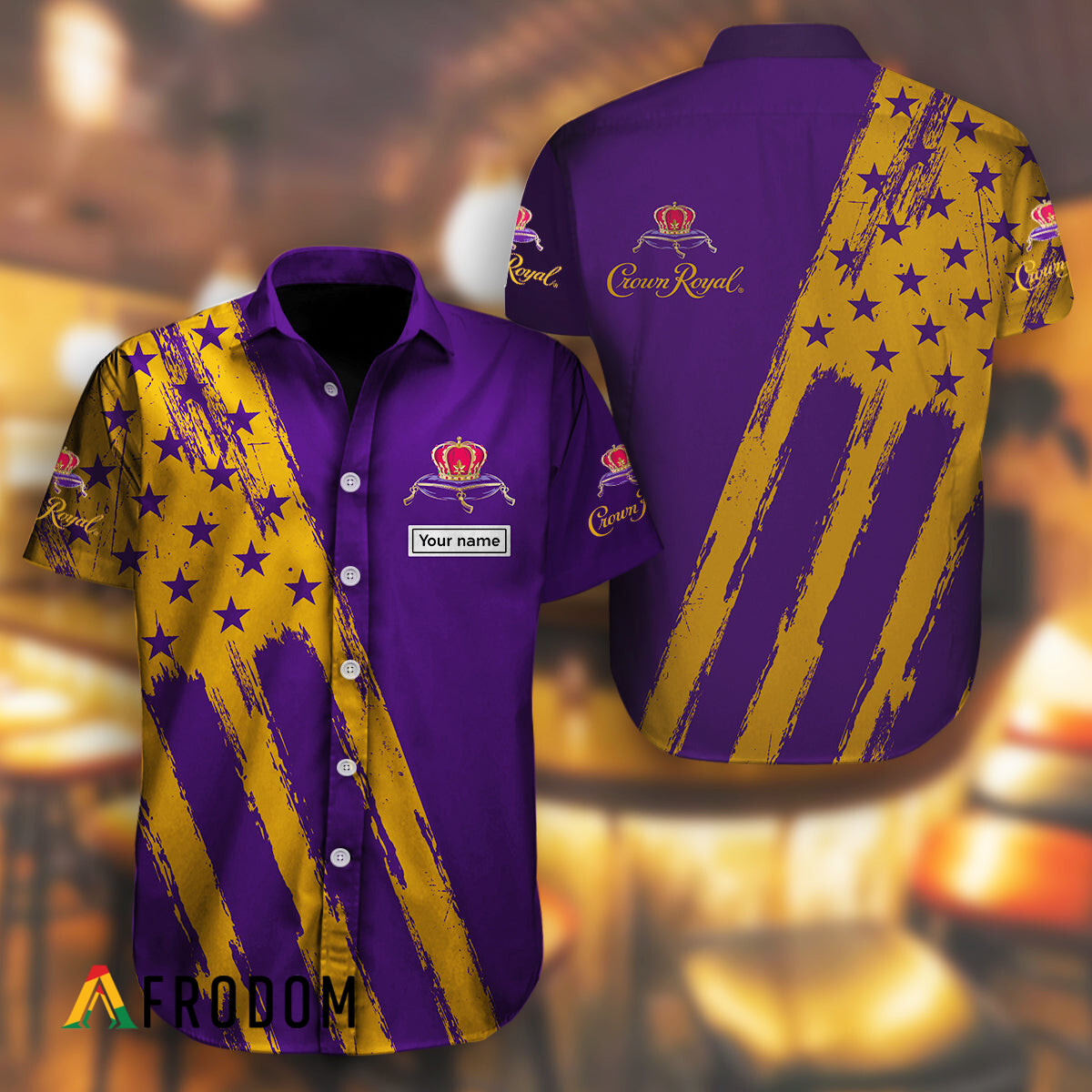 Custom Crown Royal Hawaii Button Shirt HU