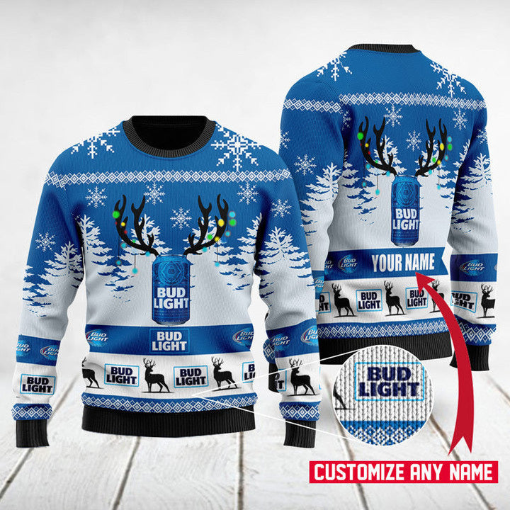 Custom Deer Bud Light Ugly Sweater HU