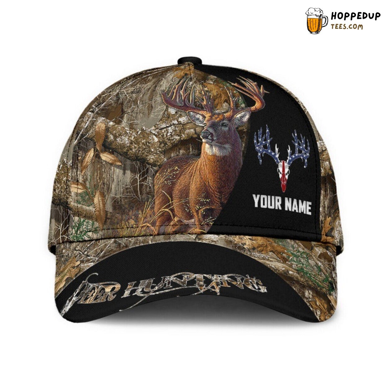 Custom Deer Hunting 3D Cap Camo Design Personalized Hunters Gift