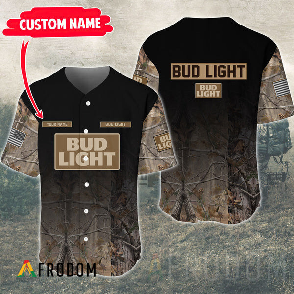 Custom Deer Hunting Bud Light Baseball Jersey HU