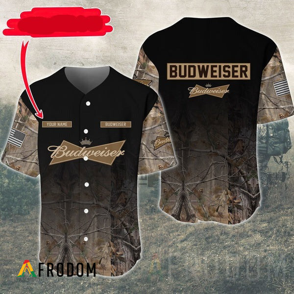 Custom Deer Hunting Budweiser Baseball Jersey HU