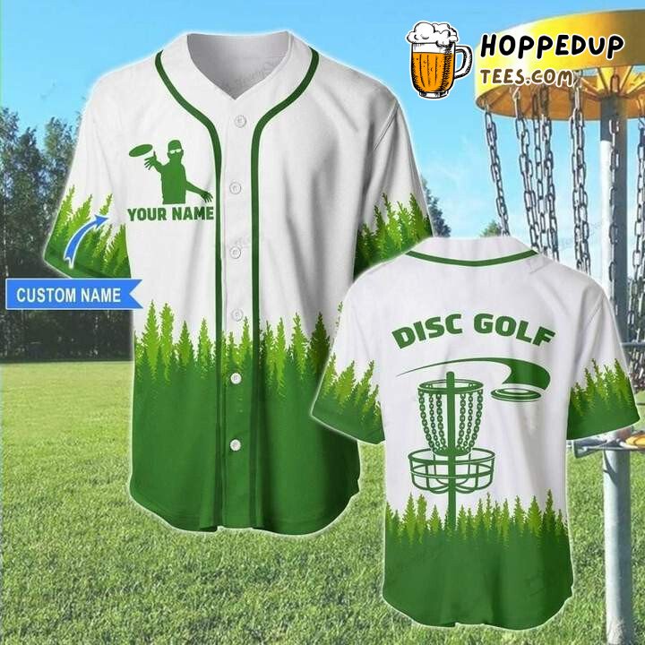 Custom Disc Golf Green Baseball Tee Jersey Shirts 3D