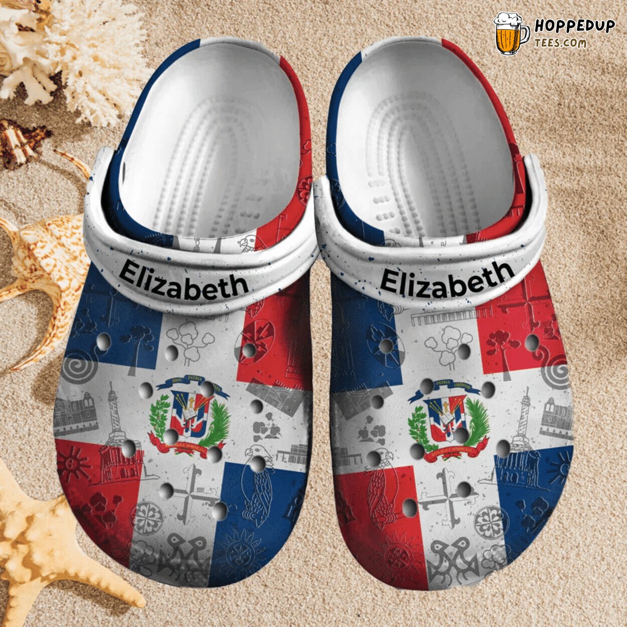 Custom Dominican Republic Flag Theme Comfortable Unique Clogs Shoes