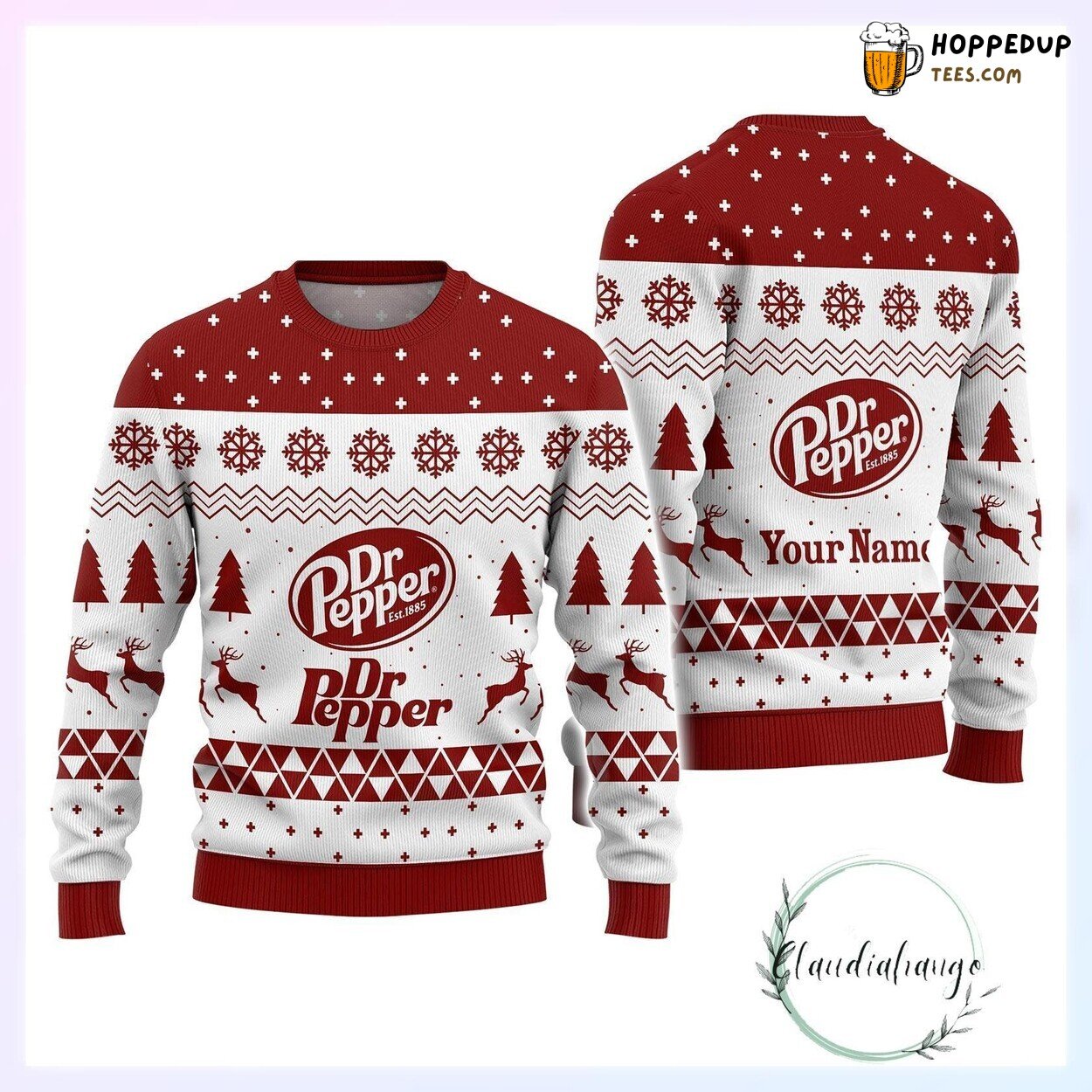 Custom Dr Pepper Ugly Christmas Sweater Festive Men Women Design