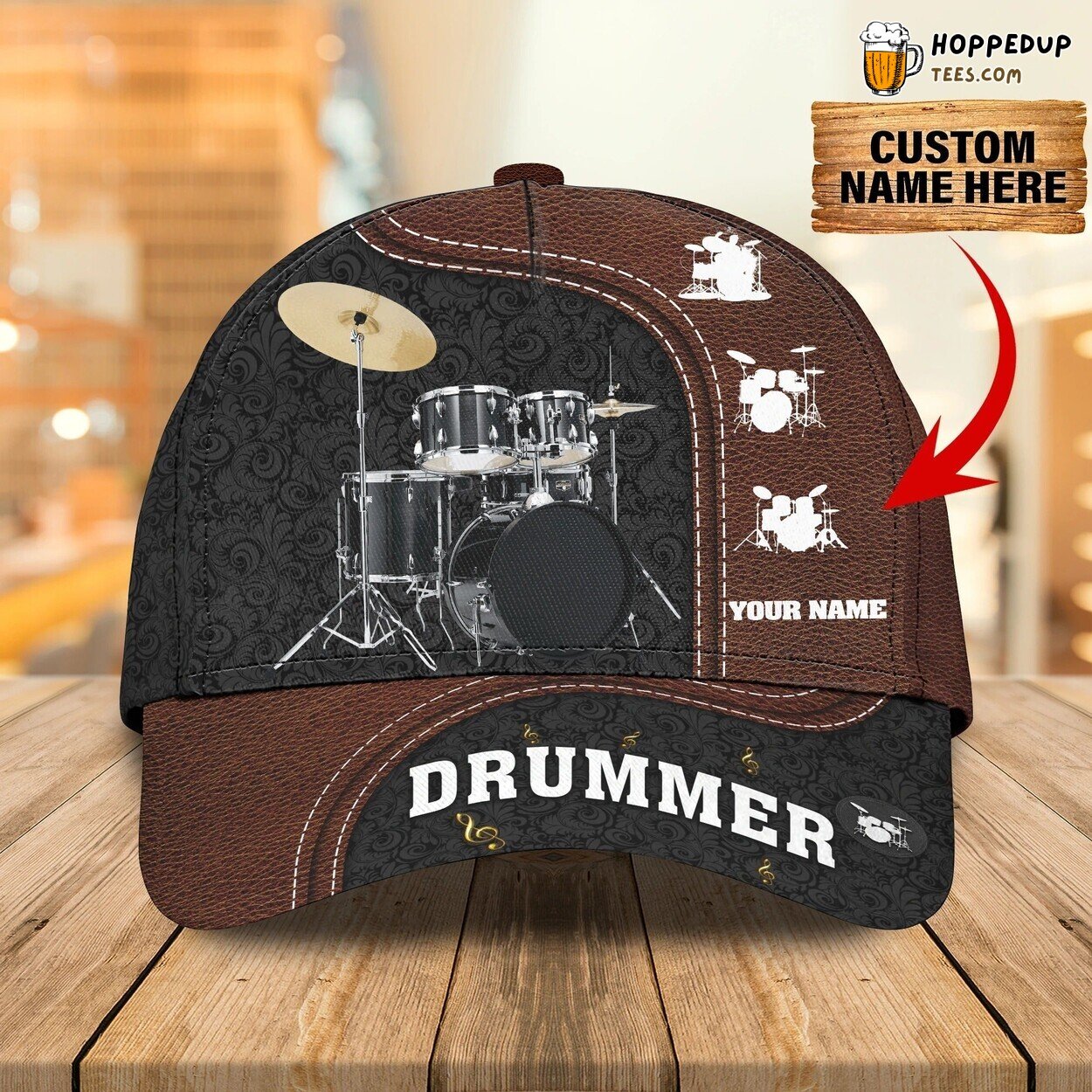 Custom Funny 3D Print Drum Caps Drummer Daughter Lover Gift Hat