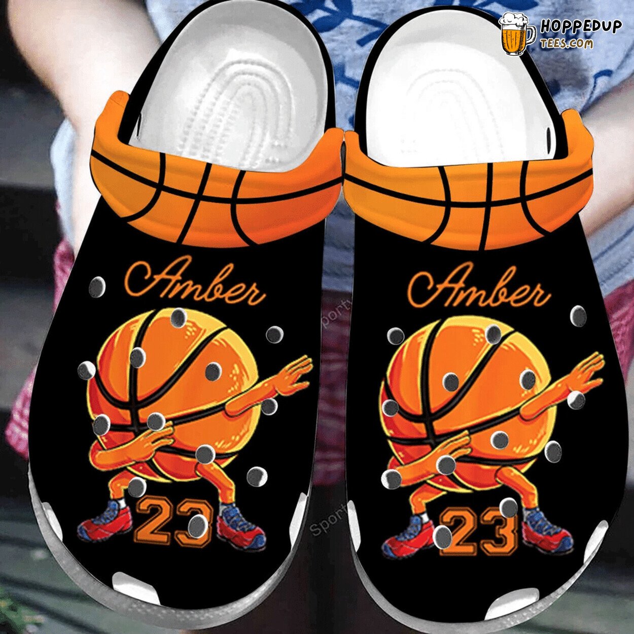Custom Funny Basketball Dab Name Number Comfortable Unique Clogs