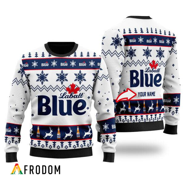 Custom Funny Labatt Blue Ugly Christmas Sweater HU