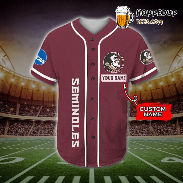 Custom Garnet Florida State Seminoles NCAA Unisex Baseball Jersey Style