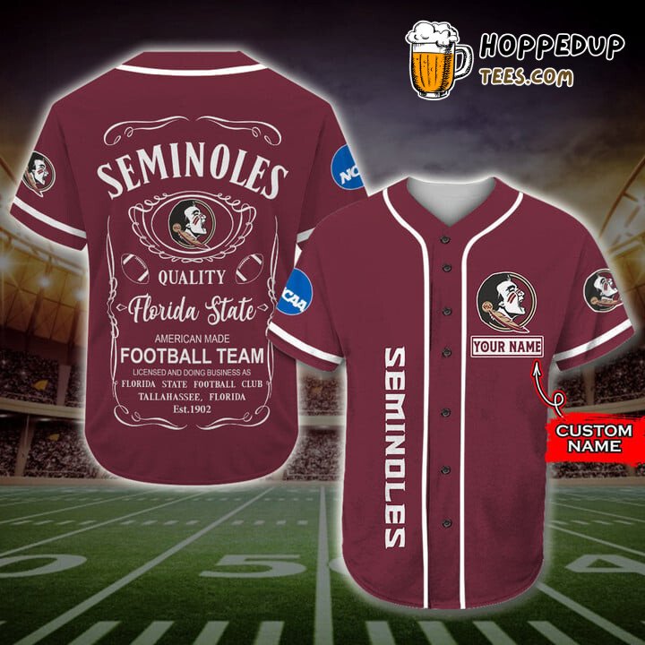 Custom Garnet Florida State Seminoles NCAA Unisex Baseball Jersey Style Custom Garnet Florida State Seminoles NCAA Unisex Baseball Jersey Style