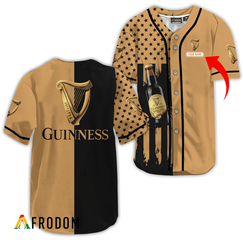 Custom Guinness Beer American Flag Baseball Jersey HU