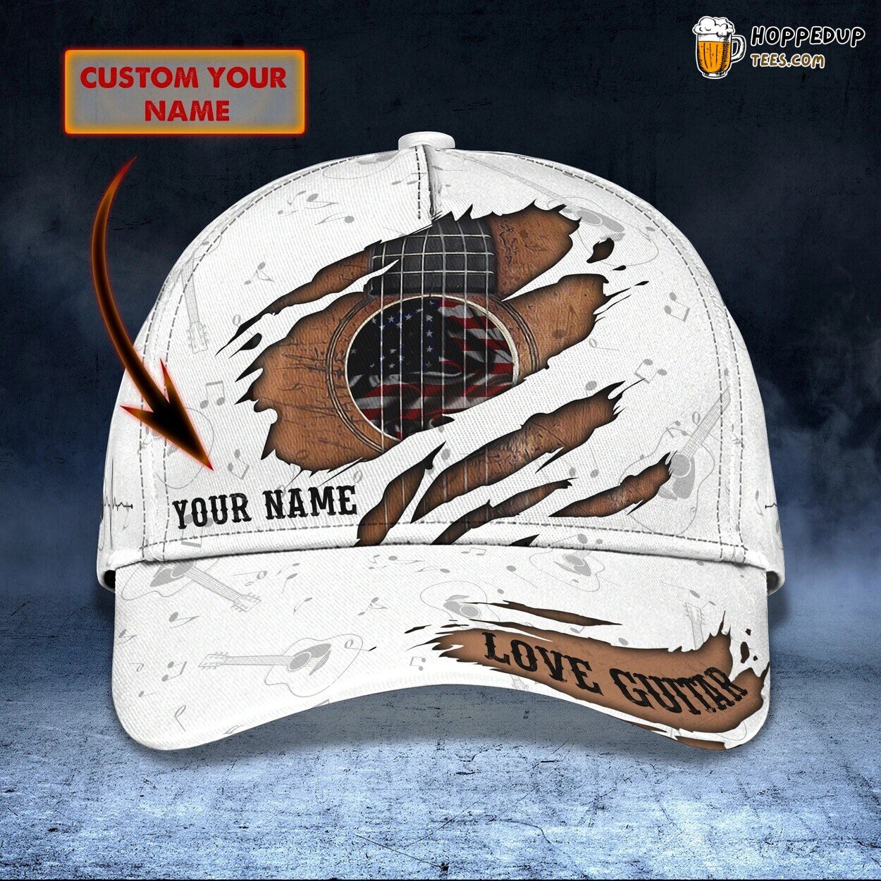 Custom Guitar Full Print Cap Birthday Guitar Lovers Gift Hat Men Women