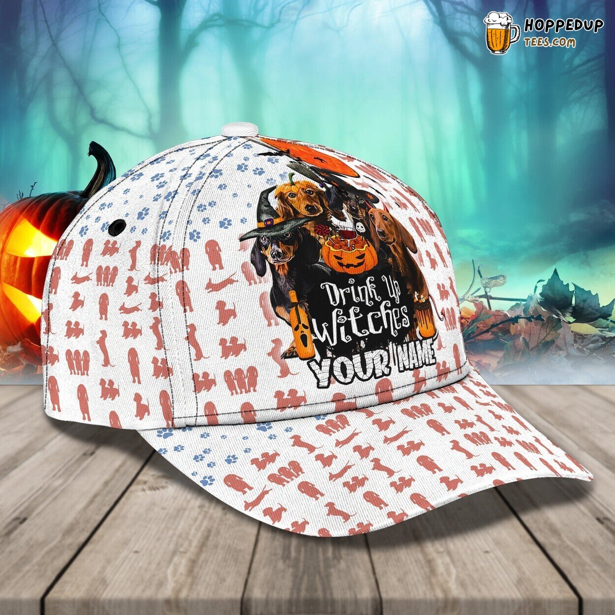 Custom Halloween Cap Dog Lover Design Drink Up Witches Special Festive Hat