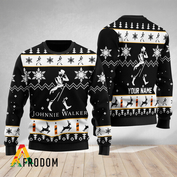 Custom Johnnie Walker Christmas Ugly Sweater HU