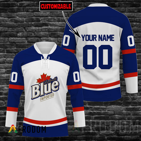 Custom Labatt Blue Hockey Jersey HU